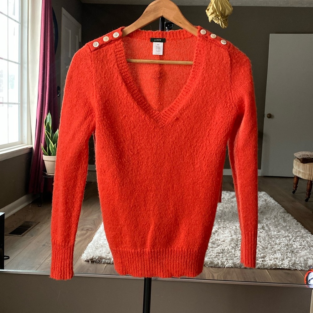 J Crew -V neck sweater- XXS- Orange